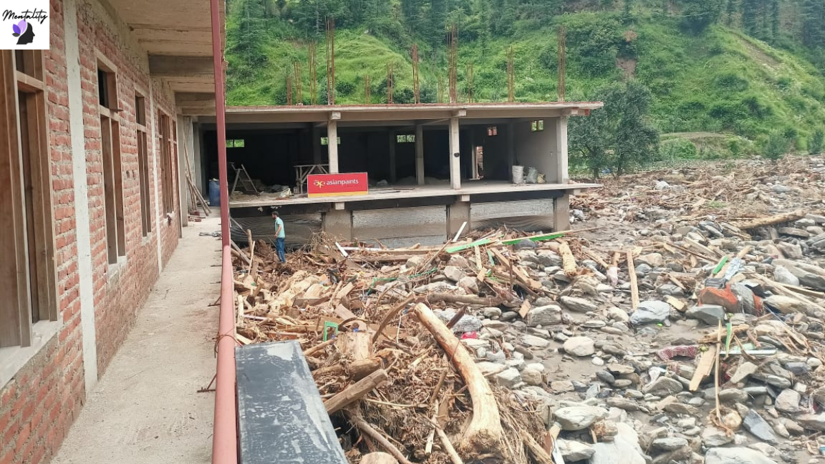 Flood destruction in Rushad village, Dhar Jarol, Janjehli (Thunag), Mandi