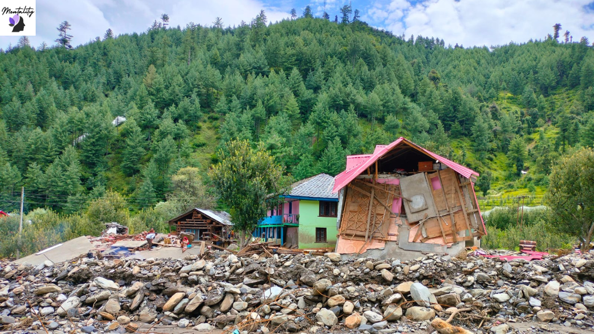 Flood destruction in Rushad village, Dhar Jarol, Janjehli (Thunag), Mandi